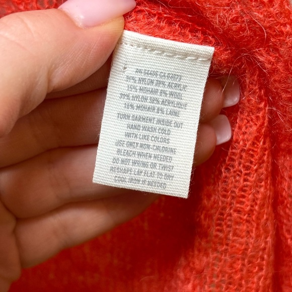 Aerie - Lightweight Women's Orange Open Knit Long Sleeve Cardigan in Size S - Picture 5 of 7